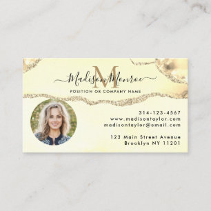 Carte De Visite Logo classique Parties scintillant or - Monogramme