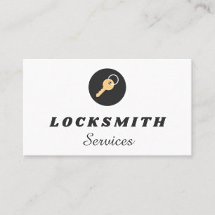 Carte De Visite Logo Clé de la Maison Classique Locksmith Bold Rés