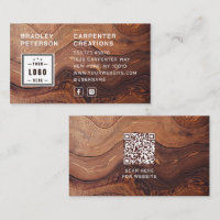 Logo Code QR Construction de menuiserie moderne en