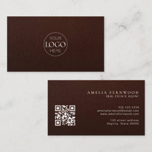 Carte De Visite Logo   Code QR de biens immobiliers en cuir de lux
