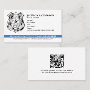 Carte De Visite Logo Code QR de l'agent de police