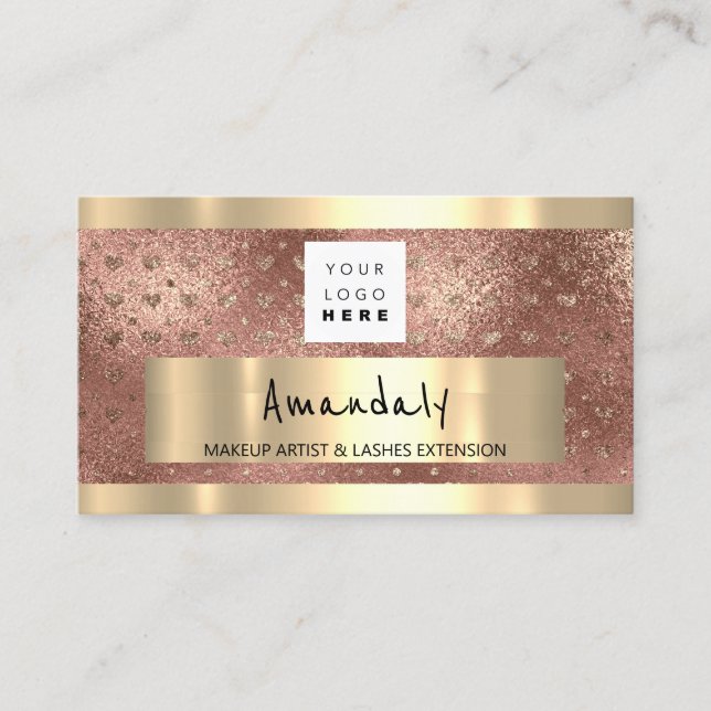 Carte De Visite Logo CODE QR Logo Parties scintillant rose (Devant)