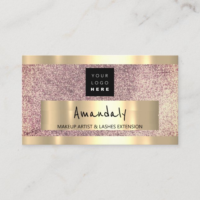 Carte De Visite Logo CODE QR Logo Parties scintillant violet (Devant)