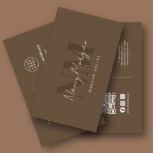 Logo Code QR Monogramme Marron Maquillage