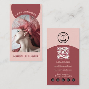 Carte De Visite Logo Code QR Photo Arch Maquillage Moderne Terroir