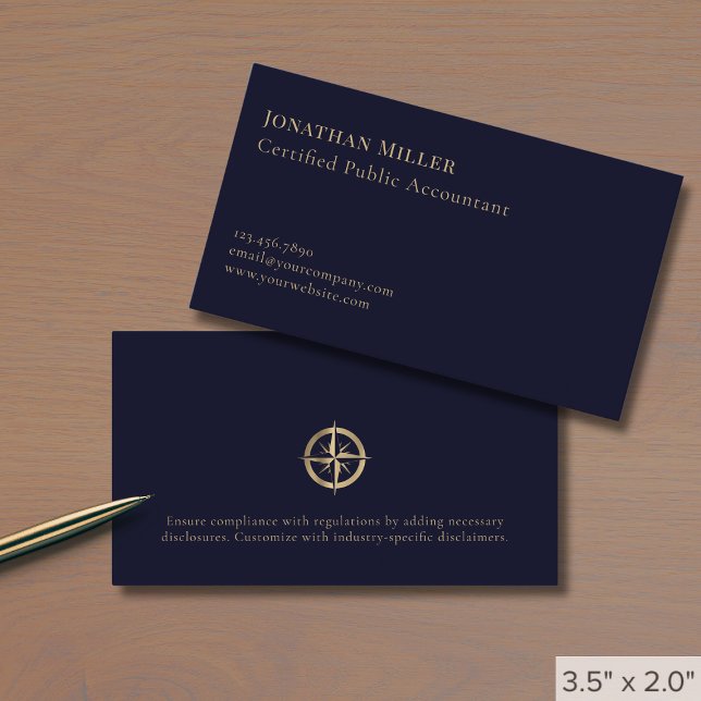 Carte De Visite Logo Compass professionnel simple (Créateur téléchargé)