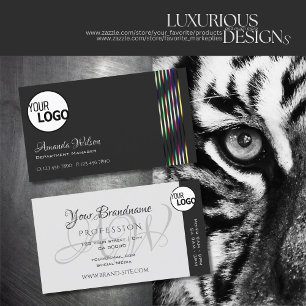 Carte De Visite Logo couleur gris foncé et clair et heures d'ouver