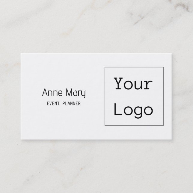 Carte De Visite Logo Couleur Personnalisée Texte Photo Noir Blanc  (Devant)