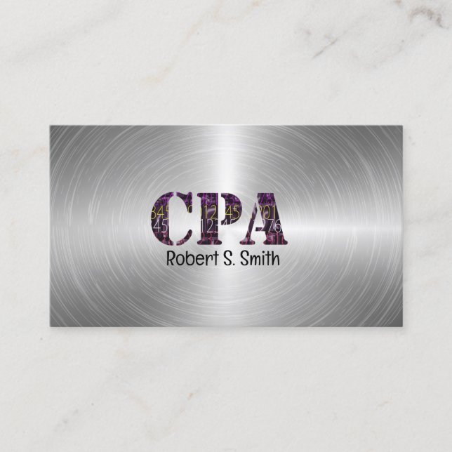 Carte De Visite Logo CPA Certified Public account Argent (Devant)