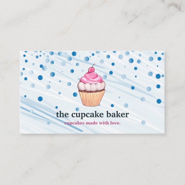 Carte De Visite Logo Cupcake Moderne Boulangerie Chef Cuisine Conf (Devant)