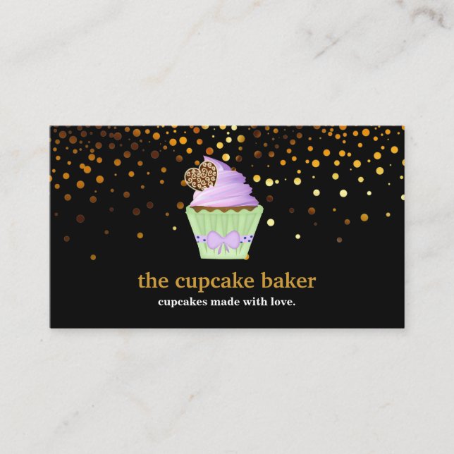 Carte De Visite Logo Cupcake Moderne Boulangerie Chef Cuisine Conf (Devant)