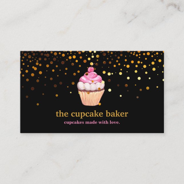 Carte De Visite Logo Cupcake Moderne Boulangerie Chef Cuisine Conf (Devant)