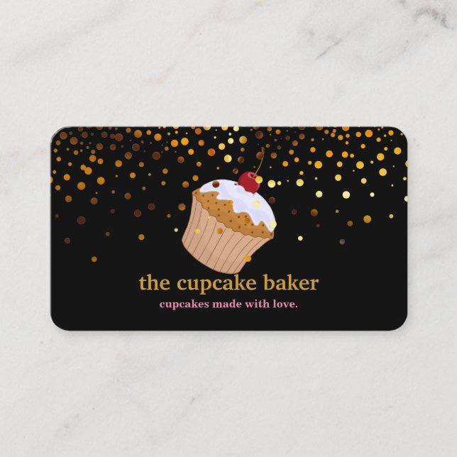 Carte De Visite Logo Cupcake Moderne Boulangerie Chef Cuisine Conf (Devant)