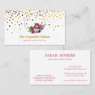 Carte De Visite Logo Cupcake Moderne Boulangerie Chef Cuisine Conf