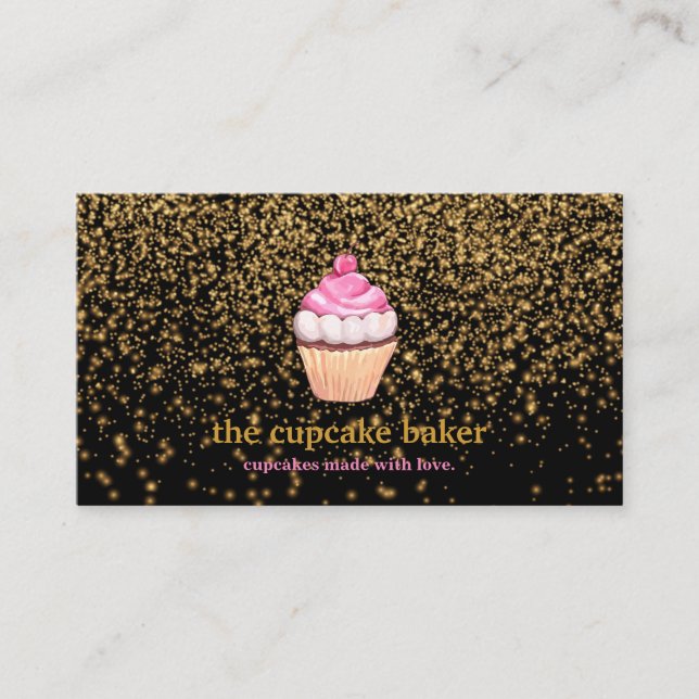 Carte De Visite Logo Cupcake Moderne Boulangerie Chef Cuisine Conf (Devant)