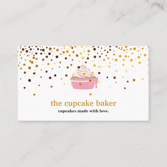 Carte De Visite Logo Cupcake Moderne Boulangerie Chef Cuisine Conf (Devant)