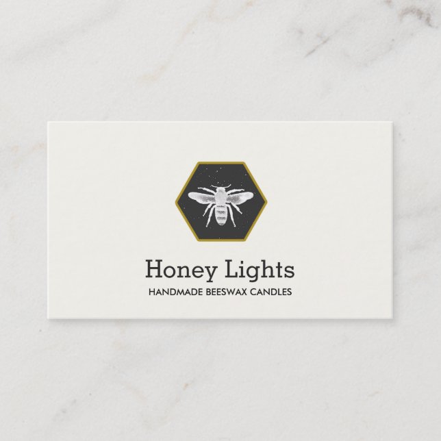 Carte De Visite Logo d'abeilles cire d'abeilles Candlemaker Nature (Devant)