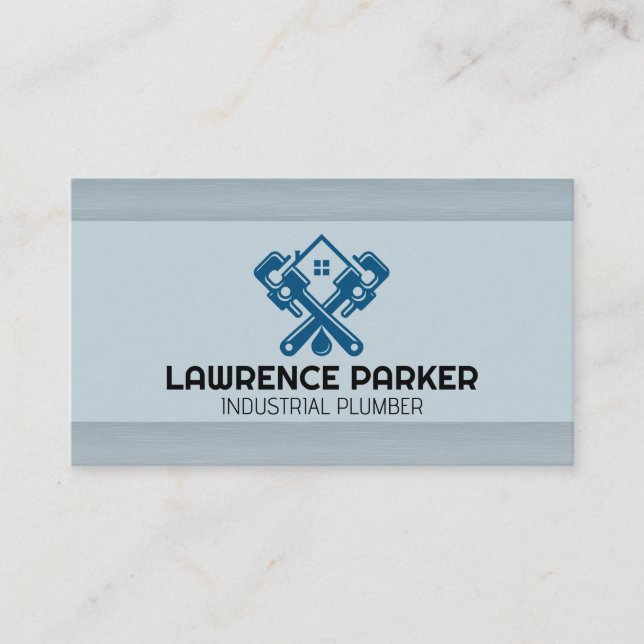 Carte De Visite Logo d'accueil de la clé de plomberie (Devant)