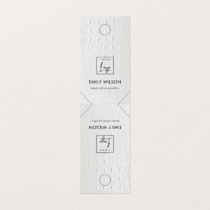 Carte De Visite Logo d'affichage en cuir blanc rustique