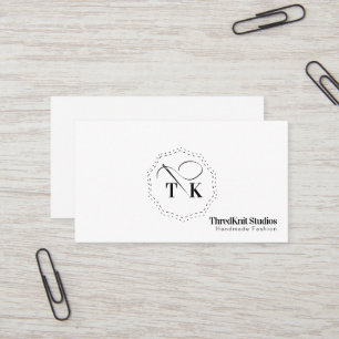 Carte De Visite Logo d'aiguilles à coudre pour broderie Seamstress