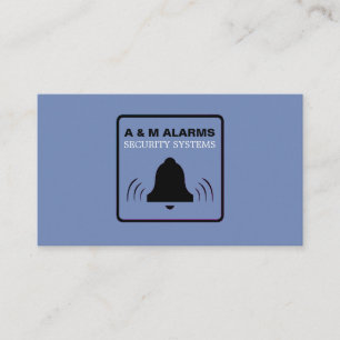 Carte De Visite Logo d'alarme noir et bleu, service d'alarme de sé