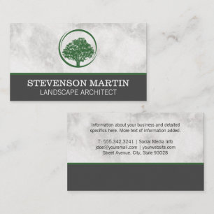Carte De Visite Logo d'aménagement paysager de l'arbre vert