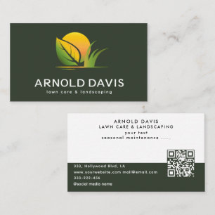 Carte De Visite Logo d'aménagement paysager et d'entretien saisonn
