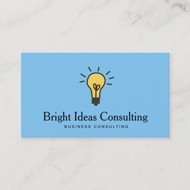 Carte De Visite Logo d'ampoule de Business Marketing Consultant (Devant)