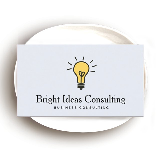 Carte De Visite Logo d'ampoule légère Business Marketing Consultin (Créateur téléchargé)