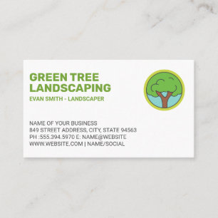 Carte De Visite Logo d'arbre simple   Paysage
