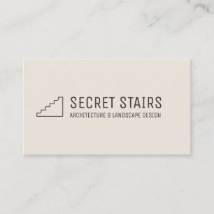 Carte De Visite Logo d'architecture minimal noir Escaliers Marches