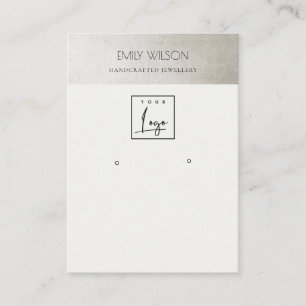 CARTE DE VISITE LOGO D'ARGENT MÉTALLIQUE FAUX ÉLÉGANT