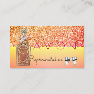 Carte De Visite Logo d'Avon Instagram rose et jaune