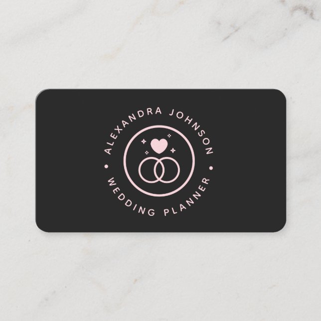 Carte De Visite Logo de bague de fiançailles élégantes pour organi (Devant)