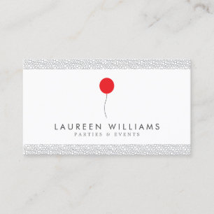 Carte De Visite Logo de ballon rouge pour planificateur d'événemen