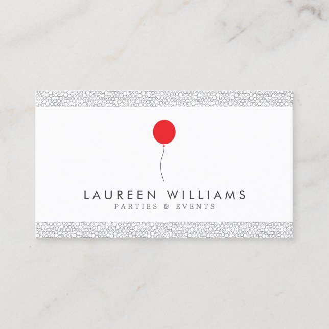 Carte De Visite Logo de ballon rouge pour planificateur d'événemen (Devant)