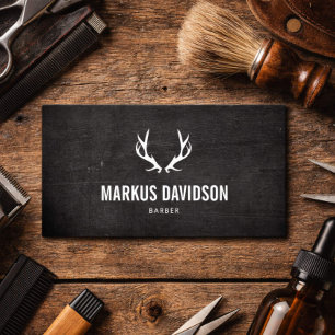 Carte De Visite Logo de bois de cerf rustique masculin pour barbie