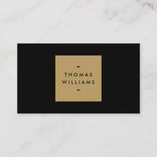 CARTE DE VISITE LOGO DE BOÎTE D'OR MODERNE ET SIMPLE SUR NOIR