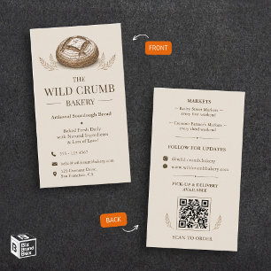 Carte De Visite Logo de Boulangerie Artisanale au Pain au Levain R