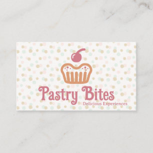 Carte De Visite Logo de boulangerie de Cupcake Motif à pois