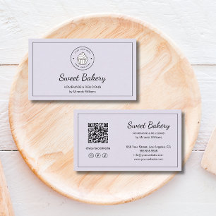 Carte De Visite Logo de Boulangerie Moderne QR Réseaux Sociaux Lav