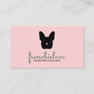 Carte De Visite logo de bouledogue français simple pet sitter toil