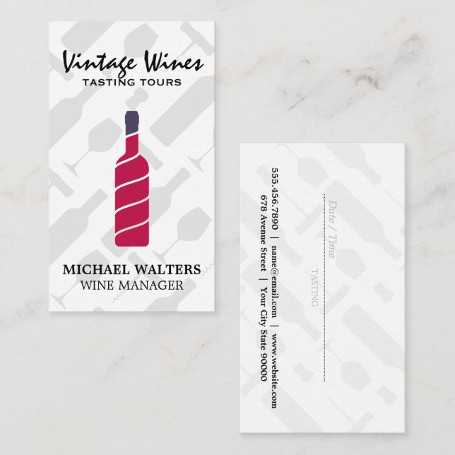 Carte De Visite Logo de bouteilles de vin | Domaine (Devant / Derrière)