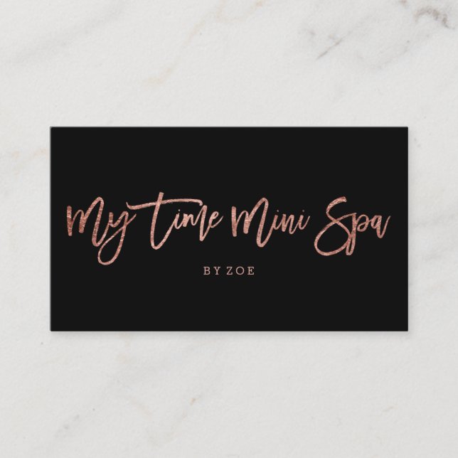 Carte De Visite Logo de Boutique spa rose de la typographie or noi (Devant)