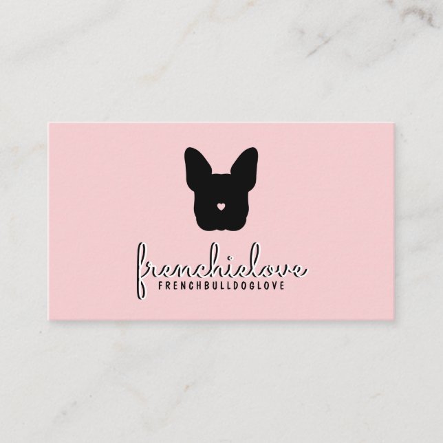 Carte De Visite Logo de bulldog simple animal de compagnie toilett (Devant)