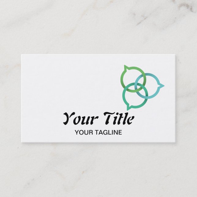 Carte De Visite Logo de bulle de parole Trinity (verts) (Devant)