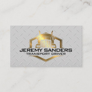 Carte De Visite Logo de camion métal d'or   Bordure métallique