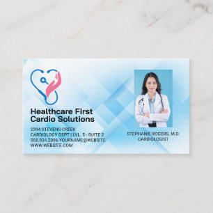 Carte De Visite Logo de cardiologie   Médecine   Médecin
