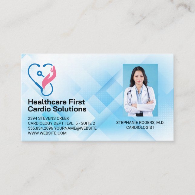Carte De Visite Logo de cardiologie | Médecine | Médecin (Devant)