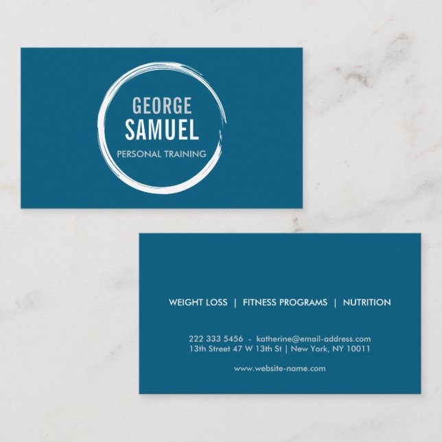 CARTE DE VISITE LOGO DE CHALK SKETCH DU FORMATEUR PERSONNEL (Devant / Derrière)